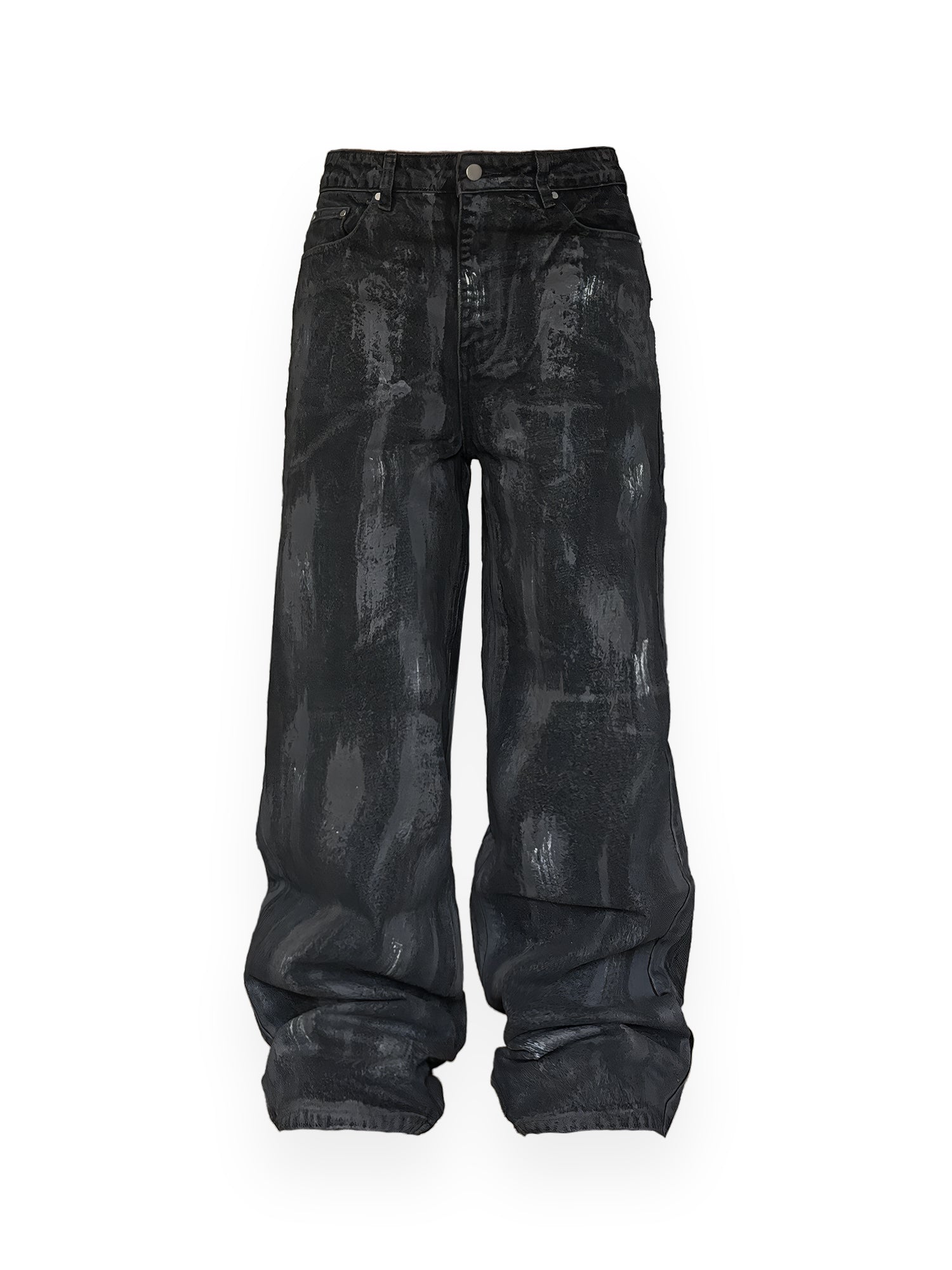 CS coated wide denim pants (black) CS】coated wide denim pants