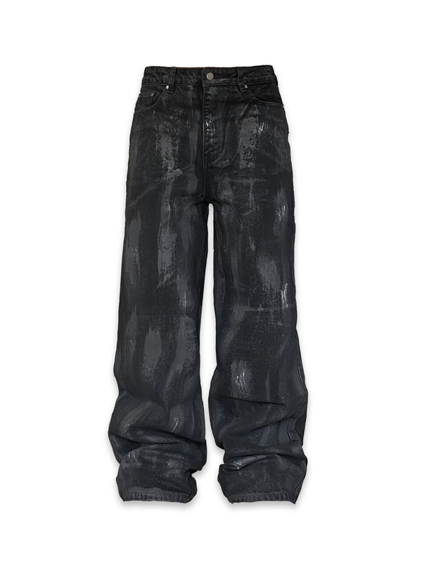 COATED DENIM - BLACK