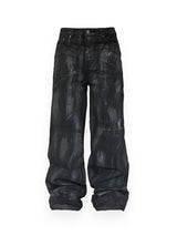 COATED DENIM - BLACK