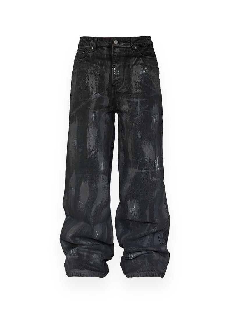 COATED DENIM - BLACK