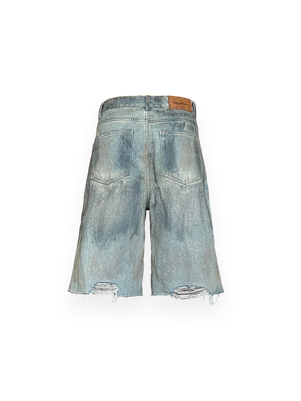 RIPPED DENIM SHORTS – LIGHT BLUE