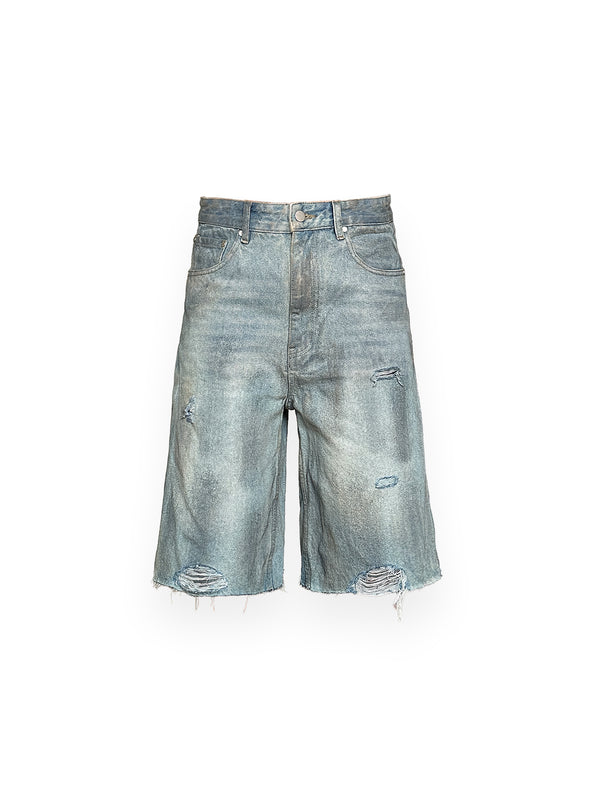 RIPPED DENIM SHORTS – LIGHT BLUE