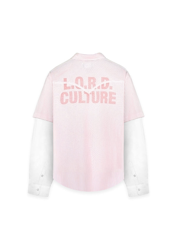 DOUBLE SLEEVE SHIRT – WHITE/PINK