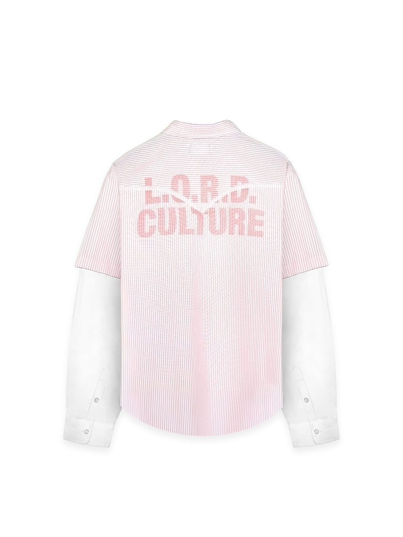 DOUBLE SLEEVE SHIRT – WHITE/PINK