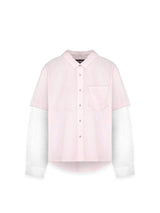 DOUBLE SLEEVE SHIRT – WHITE/PINK