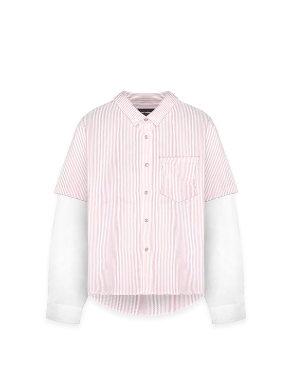 DOUBLE SLEEVE SHIRT – WHITE/PINK