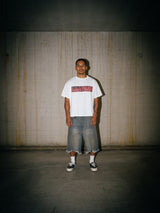 RAW EDGE DENIM SHORTS