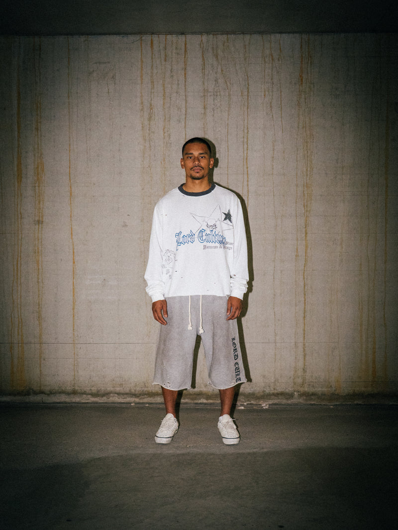 Leg Embroidery Sweatshort GRAY Lサイズ SWEATSHORTS - GRAY – LORD CULTURE