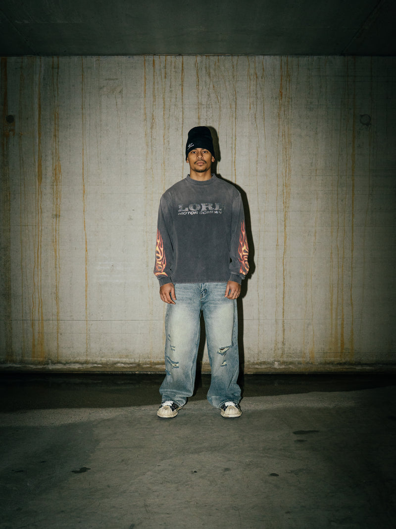 FLAME LONG SLEEVE - VINTAGE GRAY