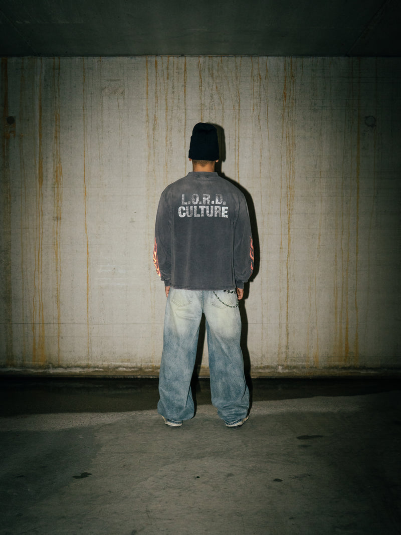 FLAME LONG SLEEVE - VINTAGE GRAY
