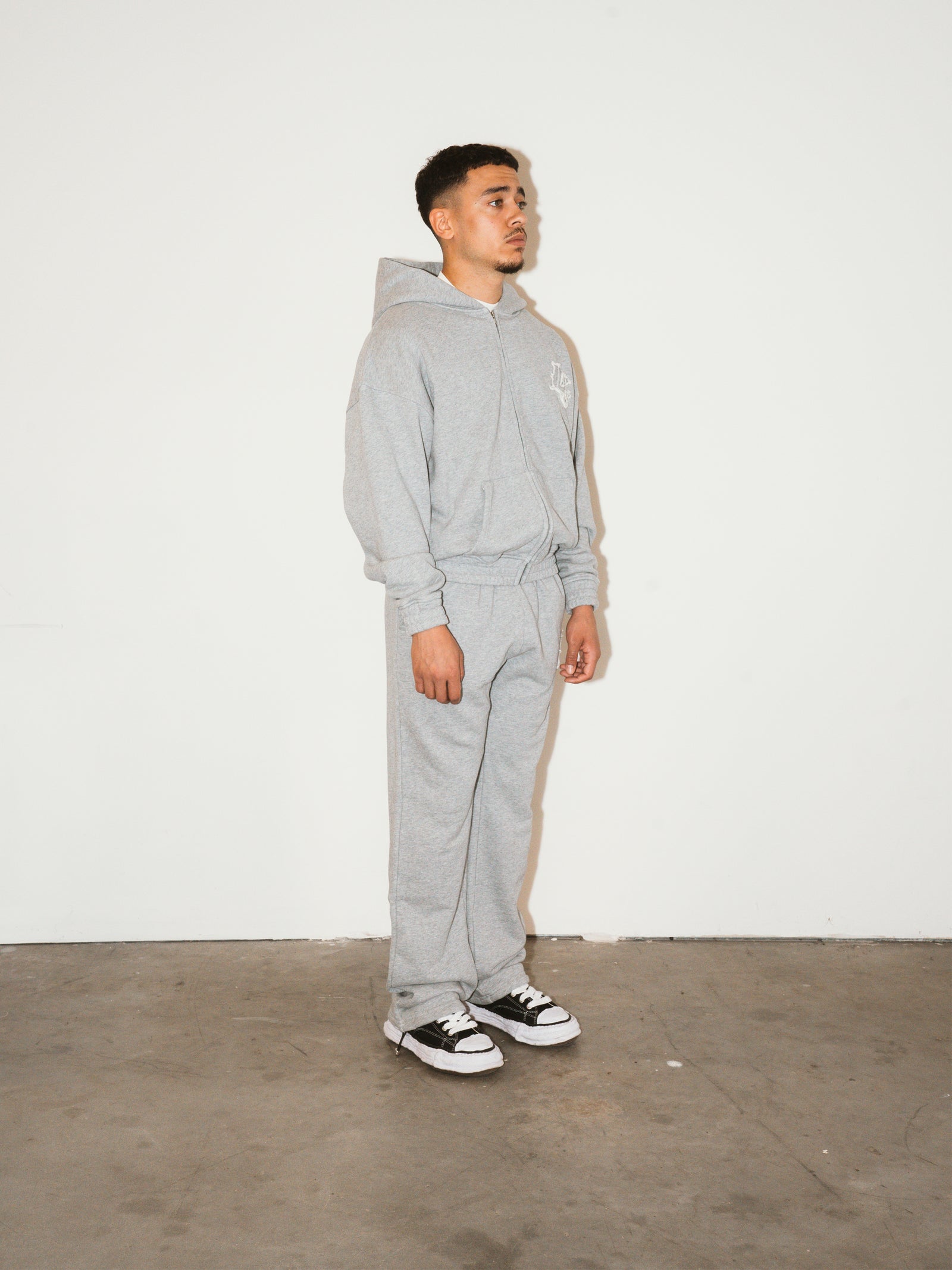 MONOGRAM ZIP-HOODIE - GRAY – LORD CULTURE