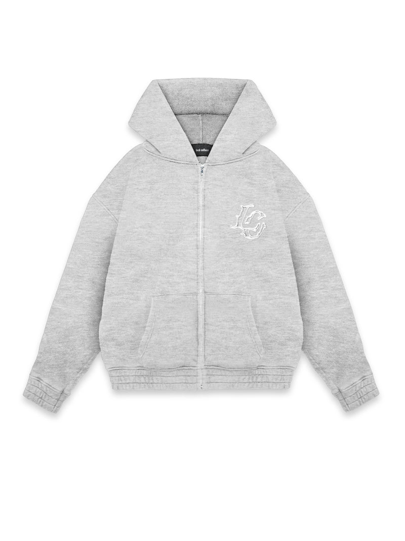 MONOGRAM ZIP-HOODIE - GRAY